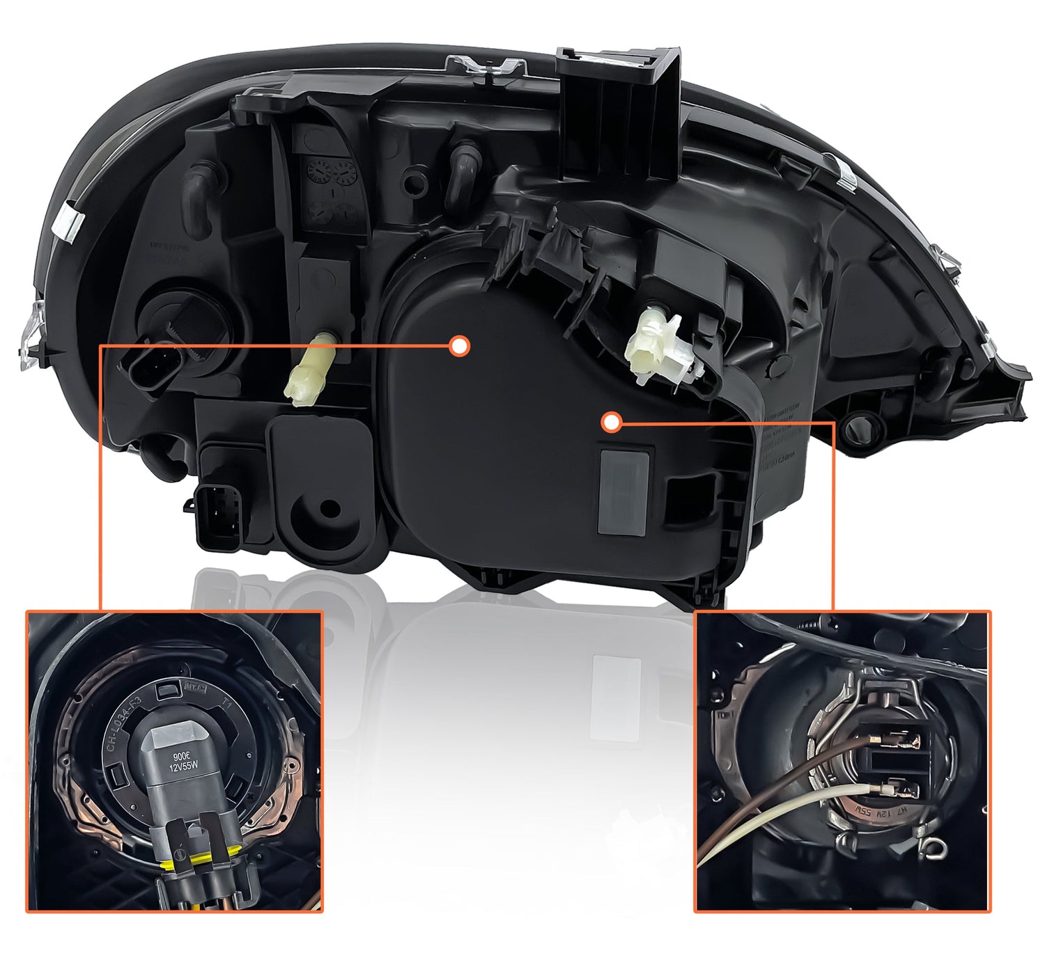 LED Headlight and Chrome Bezel Set for 2001-2017 Freightliner Columbia | Pair Aftermarketus Headlights