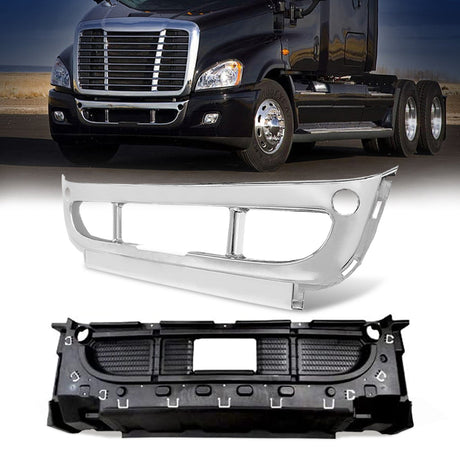 Front Bumper with Chrome Cover Replacement for 2008-2017 Freightliner Cascadia Aftermarketus Bumpers