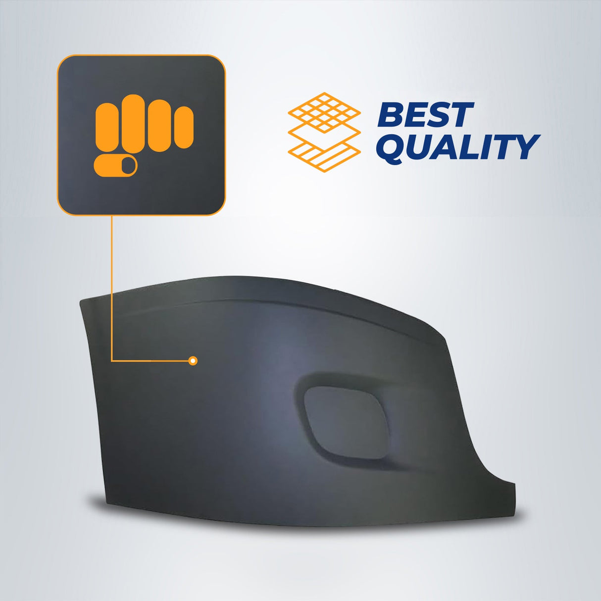 Side Corner Bumper Cover (without Fog Light Hole) for 2008-2017 Freightliner Cascadia | Right Aftermarketus Bumpers