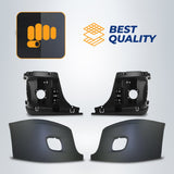 Corner Side Bumper with Reinforcement Support for 2008-2017 Freightliner Cascadia | with Fog Light Hole | Pair Aftermarketus Bumpers