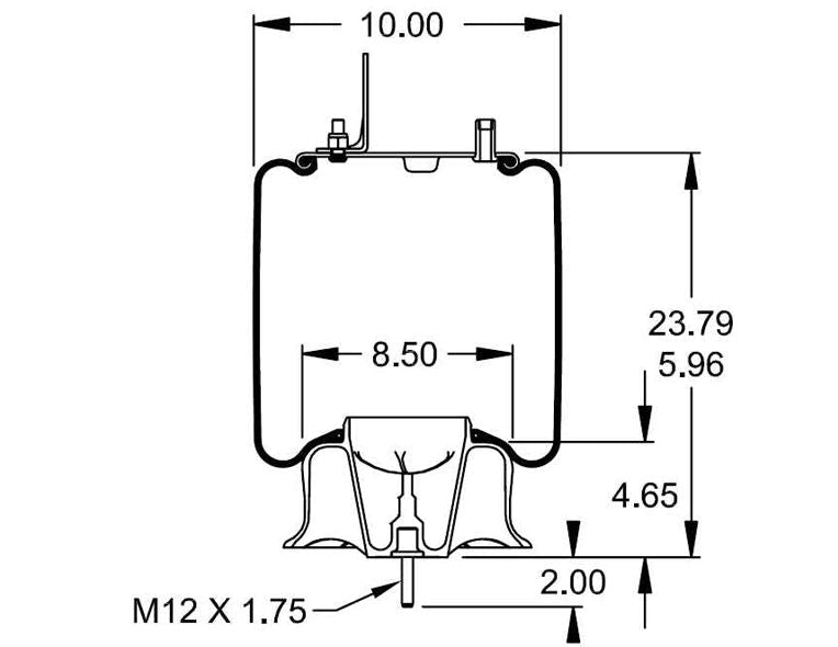 Air Spring Bag for Navistar International Trucks - Replaces Firestone 1191, Navistar 3541731C1, Goodyear 1R12-432 Aftermarketus Reversible Sleeve Air Springs
