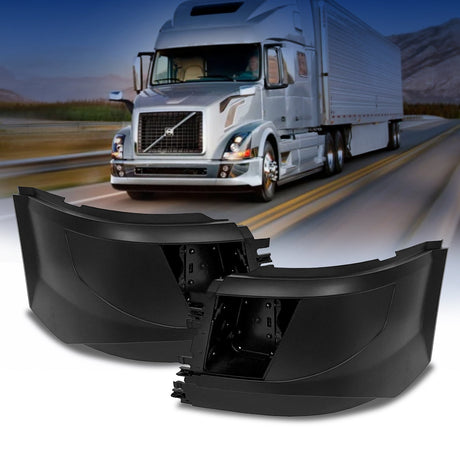 Corner Side Bumper Replacement (with Fog Light Holes) for 2016 - 2017 Volvo VNL Semi Trucks | Pair Aftermarketus Bumpers
