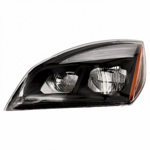 Headlight for 2018-2024 Freightliner Cascadia | Replacement Freightliner A6601405002 | Black Housing | Left Aftermarketus Headlights