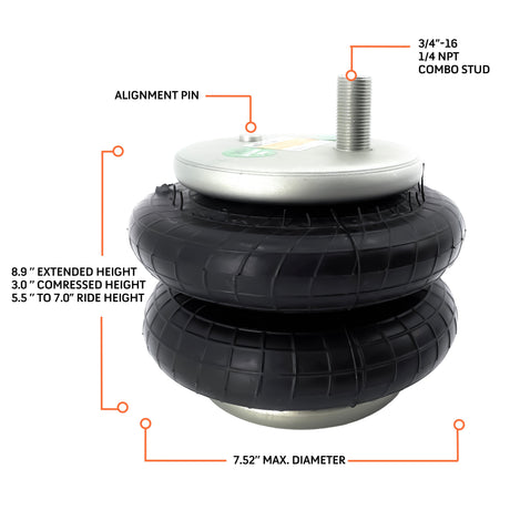 TORQUE Replacement Air Spring Bag for Firestone 6401 Kits Aftermarketus Pick Up Convoluted Air Springs