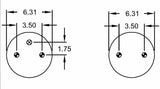 Double Convoluted Air Spring Bag (Replaces Firestone 6902, W01-358-6902, Hendrickson 2630) Aftermarketus Convoluted Air Springs