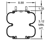 TORQUE Air Spring Bag Replaces Firestone 6943, W01-358-6943 Aftermarketus Convoluted Air Springs