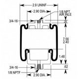 Cab Sleeper Air Spring Bag for Mack 227QS34 (Firestone 7007) Aftermarketus Cabin Air Springs