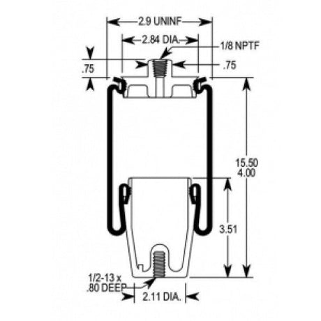 Cab Sleeper Air Spring Bag for Navistar (Firestone 7081) Aftermarketus Cabin Air Springs