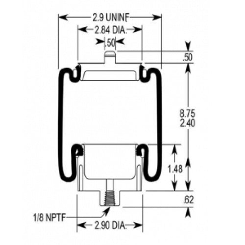 Cab Sleeper Air Spring Bag for Freightliner FLD (88 & Later) Aftermarketus Cabin Air Springs
