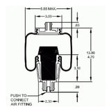 Cab Sleeper Air Spring Bag for Peterbilt 387 Trucks (Replaces Firestone 7093, Peterbilt 29-06016) Aftermarketus Cabin Air Springs