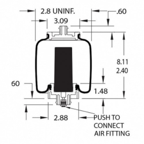 Cab Air Sleeper Bag Spring for Freightliner Century Class ST (Replaces Firestone 7215, Freightliner 18-52651-000) Aftermarketus Cabin Air Springs