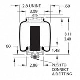 Cab Air Sleeper Bag Spring for Freightliner Century Class ST (Replaces Firestone 7215, Freightliner 18-52651-000) Aftermarketus Cabin Air Springs