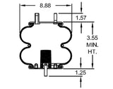 TORQUE Double Convoluted Air Spring Bag for Firestone 7686 Aftermarketus Convoluted Air Springs