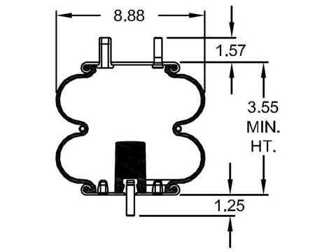 TORQUE Double Convoluted Air Spring Bag for Firestone 7686 Aftermarketus Convoluted Air Springs