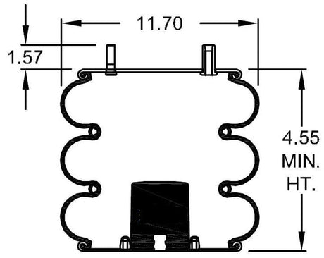 TORQUE Air Spring Bag Replaces Firestone 7956, W01-358-7956 Aftermarketus Convoluted Air Springs