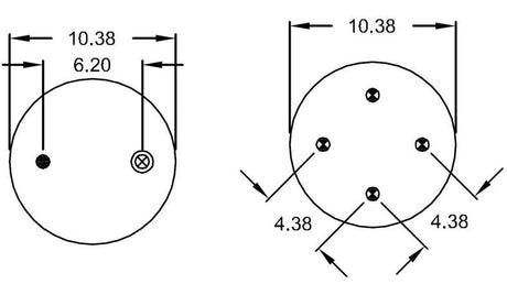 TORQUE Air Spring Bag Replaces Firestone 7956, W01-358-7956 Aftermarketus Convoluted Air Springs