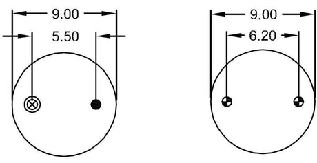 Triple Convoluted Air Spring Bag (Replaces Firestone 8008, Hendrickson S-11637, C-11637) Aftermarketus Convoluted Air Springs