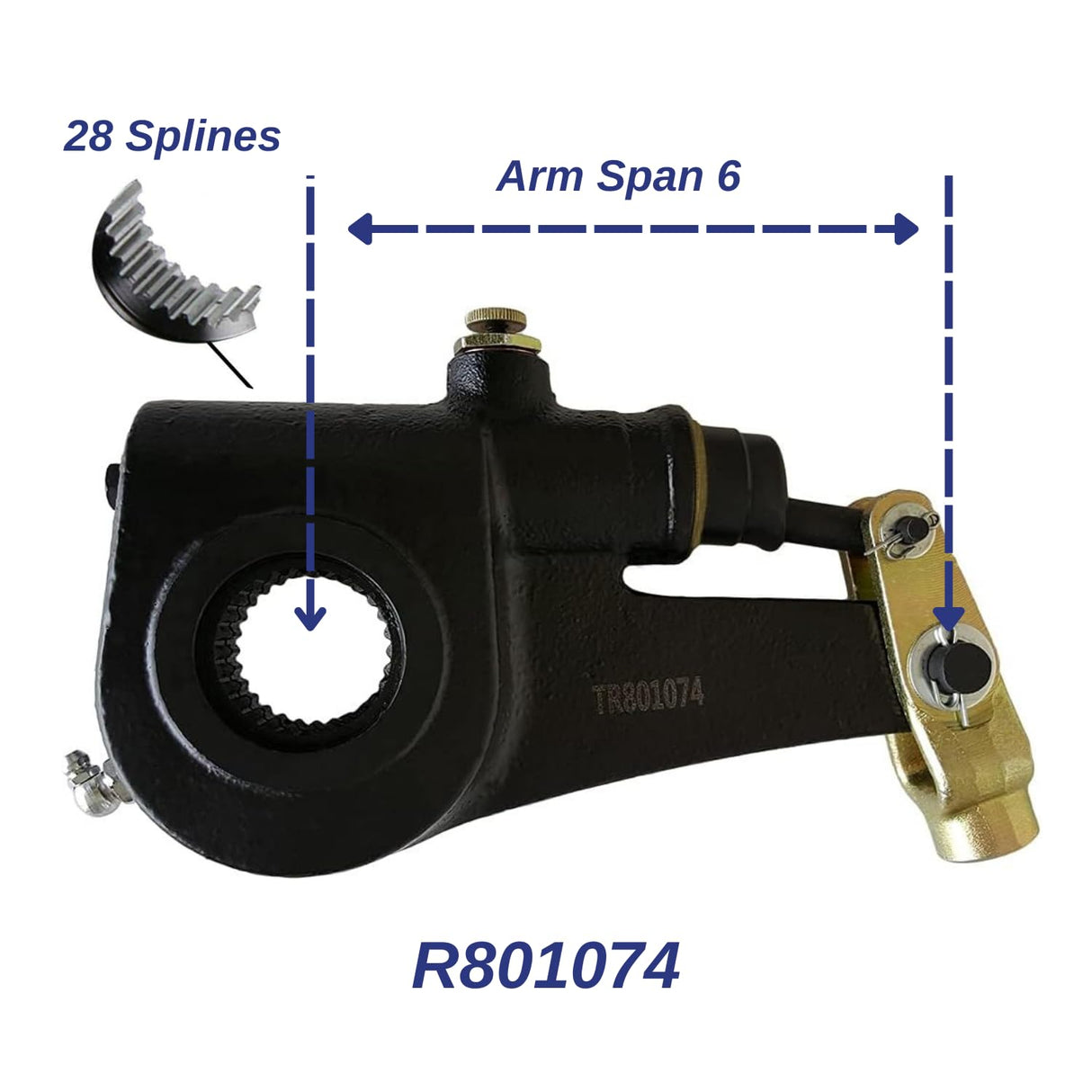 28 Spline 6″ Automatic Slack Adjuster | Replacement Meritor R801074