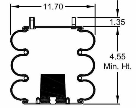 Triple Convoluted Air Spring Bag (Replaces Firestone W01-358-8033, Hendrickson S-14487) Aftermarketus Convoluted Air Springs