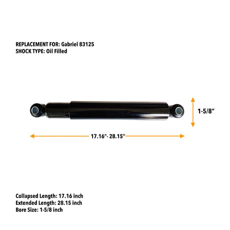 2 Pack of TORQUE Shock Absorber for Mack Trucks Replaces Gabriel 83125 - Aftermarketus Torque Shock Absorbers