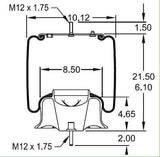 Air Spring Bag for Volvo Trucks (Replaces Firestone W01-M58-8468, Volvo 21132005) Aftermarketus Reversible Sleeve Air Springs