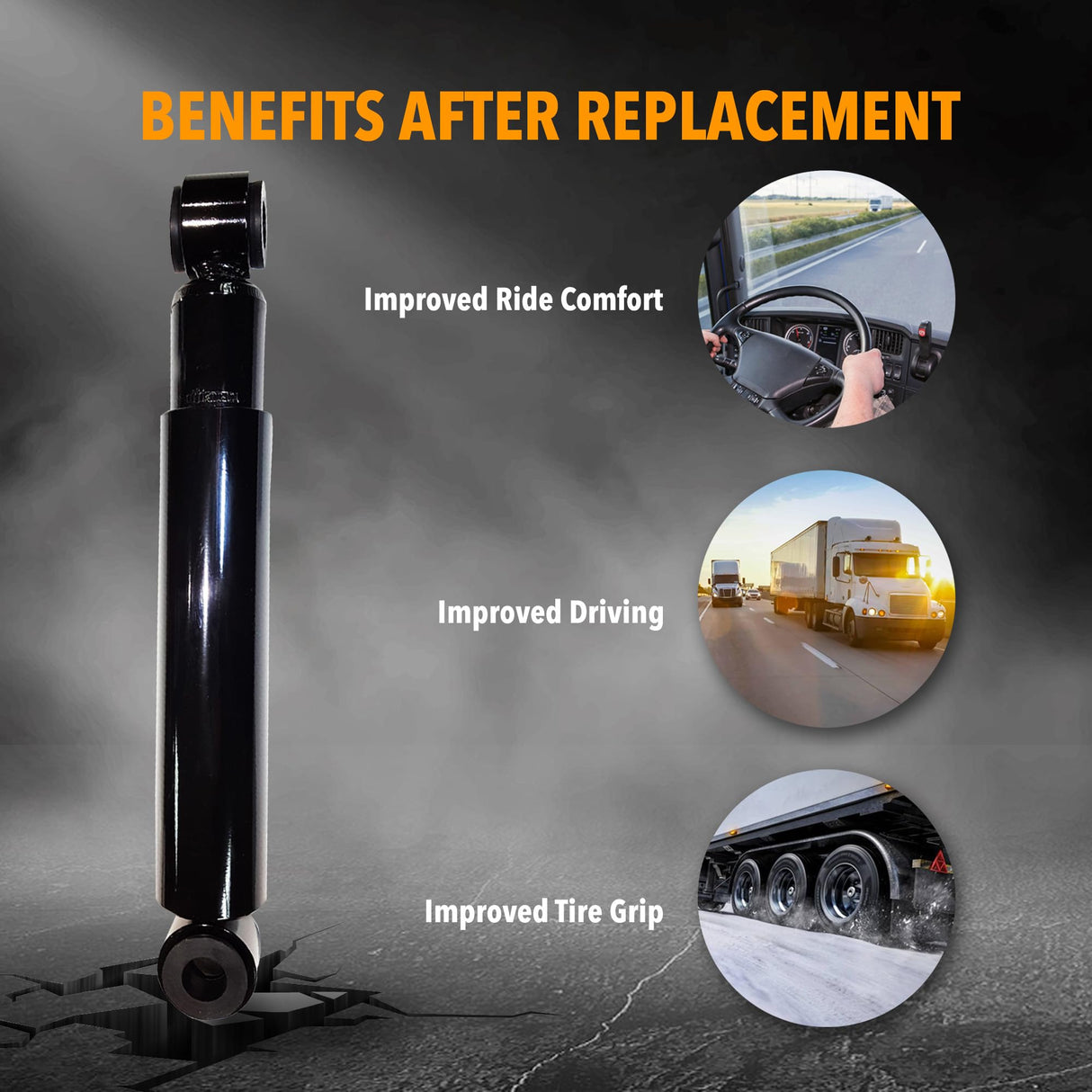 Amortisseur ultra-robuste | Compatible avec les camions Kenworth T600, T400, Mack CH/CL, Ford et Peterbilt