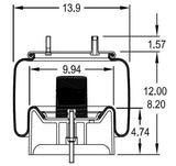 Trailer Air Spring Bag (Replaces Firestone W01-358-8539, Hendrickson S-29892) Aftermarketus Reversible Sleeve Air Springs