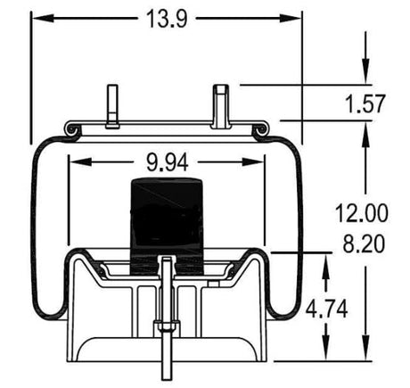 Trailer Air Spring Bag (Replaces Firestone W01-358-8539, Hendrickson S-29892) Aftermarketus Reversible Sleeve Air Springs