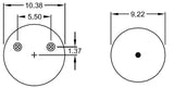 Air Spring Bag for Hendrickson (Replaces Firestone W01-358-8713, Goodyear 1R13-176, Hendrickson S-22948) Aftermarketus Reversible Sleeve Air Springs