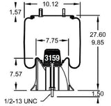Trailer Air Spring Bag (Replaces Firestone W01-358-8749, Goodyear 1R13-153) Aftermarketus Reversible Sleeve Air Springs
