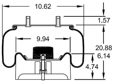 Trailer Air Spring Bag for Hendrickson AAT 30K Models (Replaces Firestone 8774, Hendrickson S-25873) Aftermarketus Reversible Sleeve Air Springs