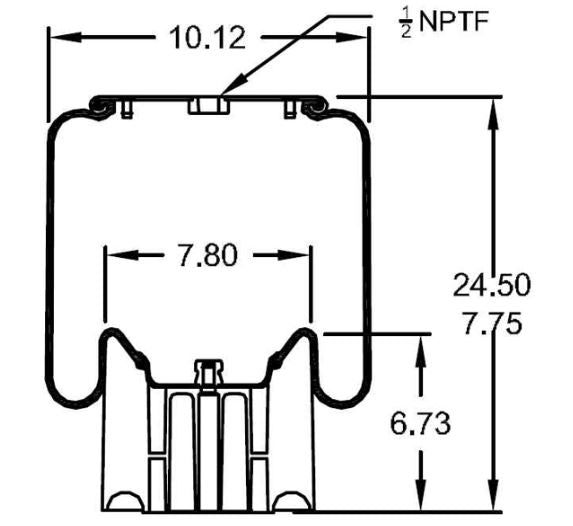 Air Spring Bag for Peterbilt and Kenworth Trucks (Replaces Firestone 8864, Peterbilt C81-1013) Aftermarketus Reversible Sleeve Air Springs