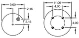 Air Spring Bag for Hendrickson Trailer (Replaces Firestone W01-358-8944, Hendrickson S-20217) Aftermarketus Reversible Sleeve Air Springs