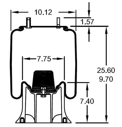 Air Spring Bag for Watson & Chalin & SAF Holland (Replaces Watson & Chalin AS-0040, SAF Holland 905-57-008) Aftermarketus Reversible Sleeve Air Springs