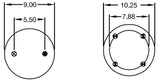 Air Spring Bag for Watson & Chalin & SAF Holland (Replaces Watson & Chalin AS-0040, SAF Holland 905-57-008) Aftermarketus Reversible Sleeve Air Springs