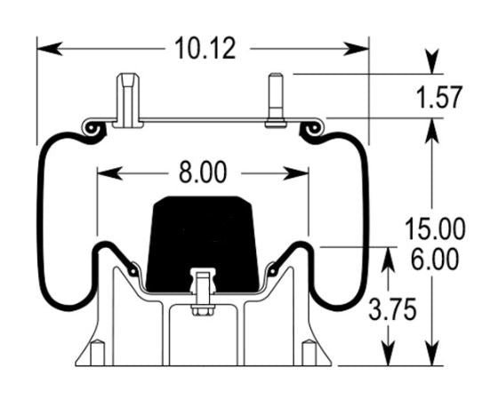 Air Spring Bag for Hendrickson (Replaces Firestone W01-358-9105, Hendrickson S-1245, C-1245) Aftermarketus Reversible Sleeve Air Springs