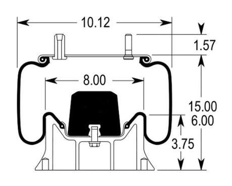 Air Spring Bag for Hendrickson (Replaces Firestone W01-358-9105, Hendrickson S-1245, C-1245) Aftermarketus Reversible Sleeve Air Springs