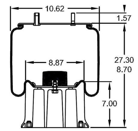 Air Spring Bag for Hendrickson Trailer (Replaces Firestone W01-358-9122, Hendrickson S-3467, S-3830) Aftermarketus Reversible Sleeve Air Springs