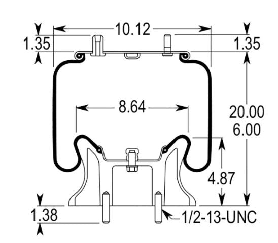 Air Spring Bag for Navistar Trucks (Replaces Firestone W01-358-9213, Navistar 1660581C-1) Aftermarketus Reversible Sleeve Air Springs