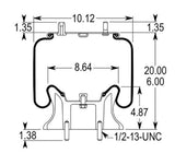 Air Spring Bag for Navistar Trucks (Replaces Firestone W01-358-9213, Navistar 1660581C-1) Aftermarketus Reversible Sleeve Air Springs