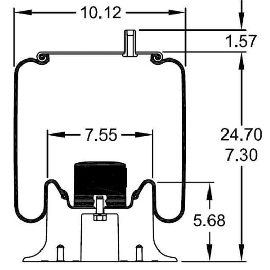 Trailer Air Spring Bag (Replaces Firestone W01-358-9265, Goodyear 1R12-375) Aftermarketus Reversible Sleeve Air Springs