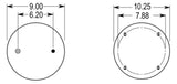 Trailer Air Spring Bag (Replaces Firestone 9367, W&C AS-0104, Hendrickson S-14249) Aftermarketus Reversible Sleeve Air Springs