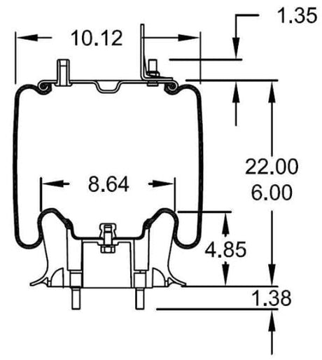 Air Spring Bag for Navistar Trucks (Replaces Firestone W01-358-9371, Navistar 1670073C-1) Aftermarketus Reversible Sleeve Air Springs
