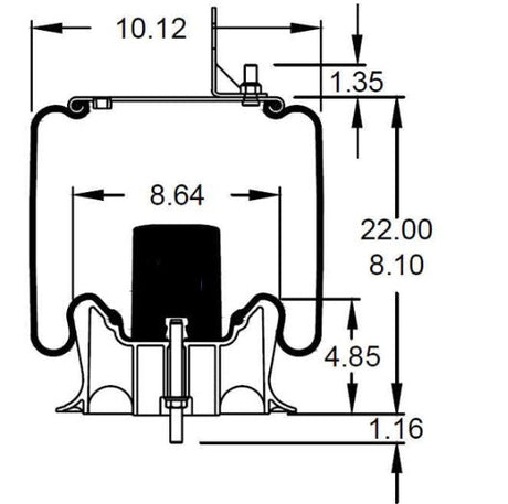Air Spring Bag for Mack Trucks (Replaces Firestone 9375, 9373, Mack 364SQ27, 57QL414M) Aftermarketus Reversible Sleeve Air Springs