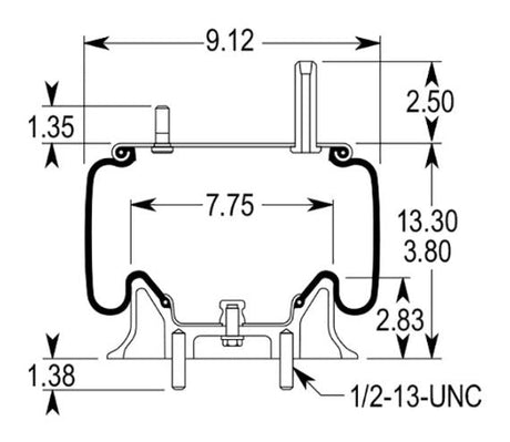 Air Spring Bag for Kenworth Trucks (Replaces Firestone W01-358-9422, Kenworth K303-15, Goodyear 1R11-028) Aftermarketus Reversible Sleeve Air Springs