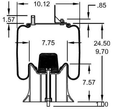 Trailer Air Spring Bag (Replaces Firestone W01-358-9471, SAF Holland 905-57-146) Aftermarketus Reversible Sleeve Air Springs