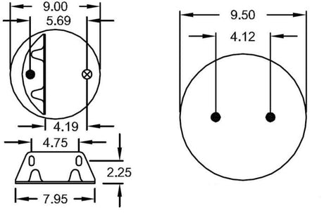 Air Spring Bag for Kenworth Trucks (Replaces Firestone W01-358-9616, Kenworth K303-16) Aftermarketus Reversible Sleeve Air Springs