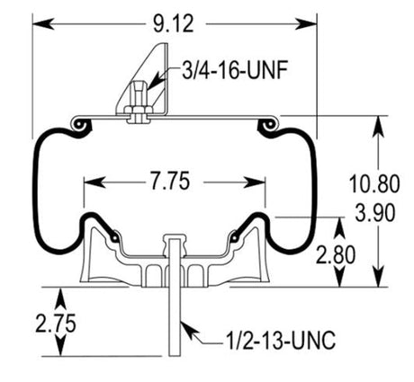 TORQUE Air Spring Bag for Kenworth (Replaces Firestone 9617) Aftermarketus Reversible Sleeve Air Springs