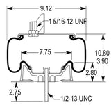 TORQUE Air Spring Bag for Kenworth (Replaces Firestone 9622) Aftermarketus Reversible Sleeve Air Springs