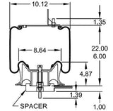 Trailer Air Spring Bag (Replaces Firestone W01-358-9663, Hendrickson 60271-1, Contitech 910-18 5P939) Aftermarketus Reversible Sleeve Air Springs
